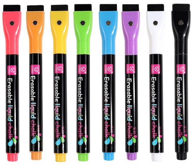 투코비 파인 윈도우 블랙 마그네틱 보드마카 8종 세트, 혼합색상, 1개