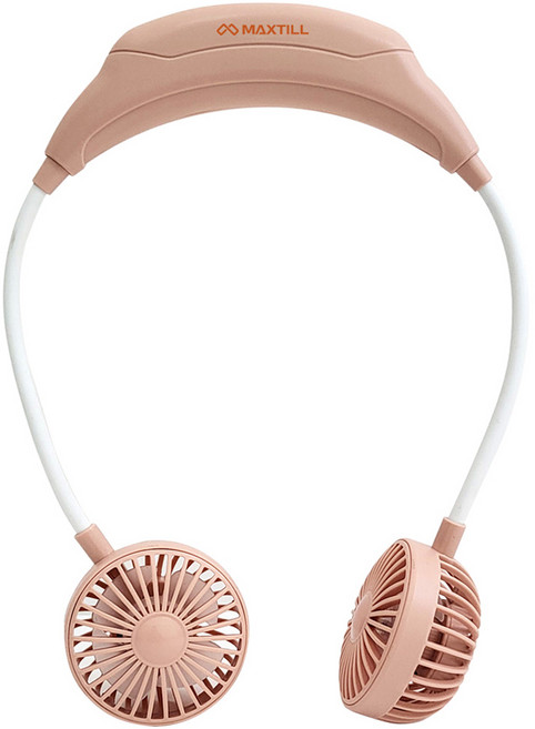 맥스틸 핸즈프리 넥밴드형 휴대용선풍기, MF-NH02, 핑크
