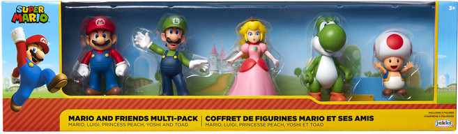 잭스퍼시픽 슈퍼마리오 닌텐도 마리오와 프렌즈 피규어 5종 세트 6.35cm 400904, 1세트