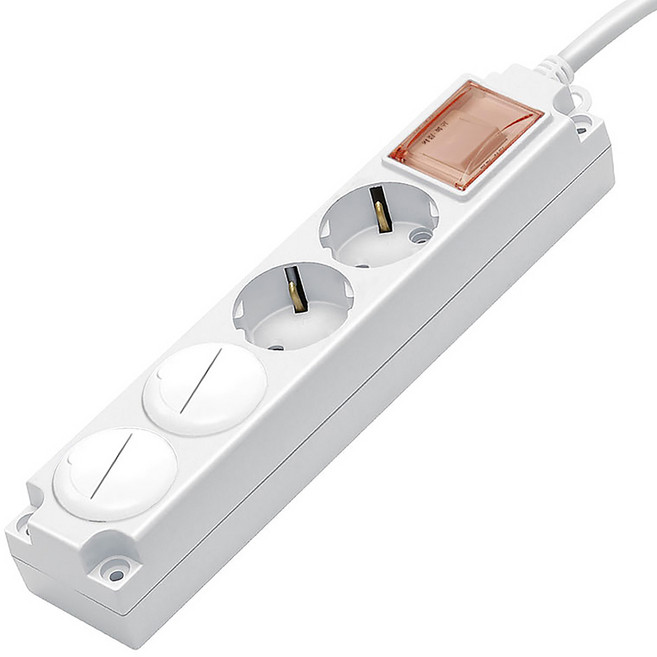 가가넷 포인트 메인 S W 접지 멀티탭 4구 + 안전커버 2p, 화이트, 1세트, 10m