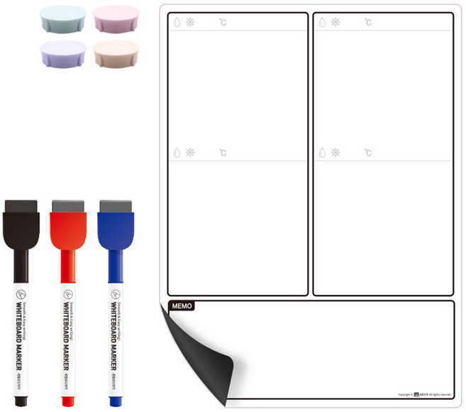 고무자석 스케줄 보드 세트 냉장고 B