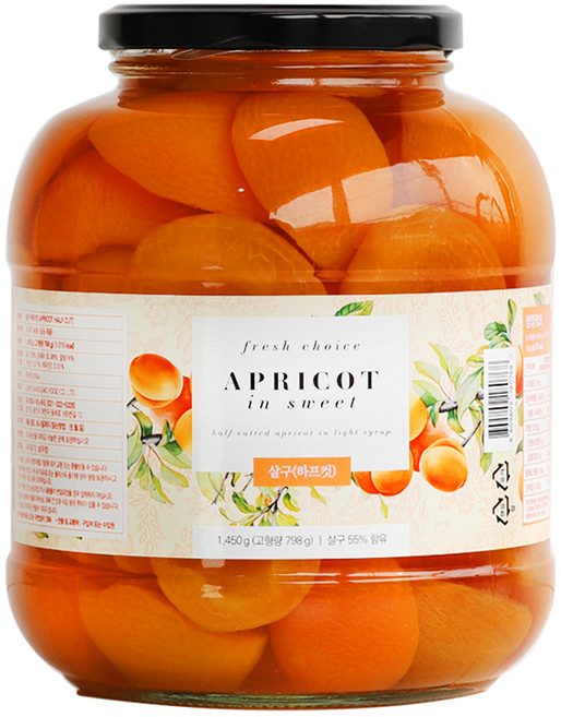 웰루츠 살구 하프컷 병조림, 1.45kg, 1개
