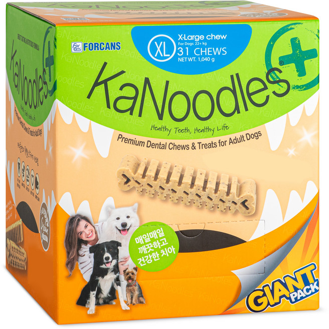 포켄스 강아지 카누들 플러스 필로팩 대용량 덴탈껌 XL 31p, 구강청결, 1.04kg, 1개