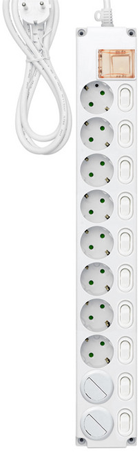 가가넷 포인트 개별 멀티탭 10구 16A + 메인 SW 안전커버 + 안전커버 2p 세트, 화이트, 1세트, 5m