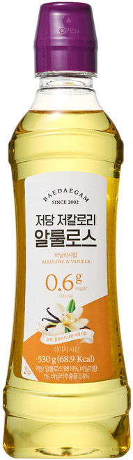 배대감 저당 저칼로리 알룰로스 바닐라시럽, 530g, 1개