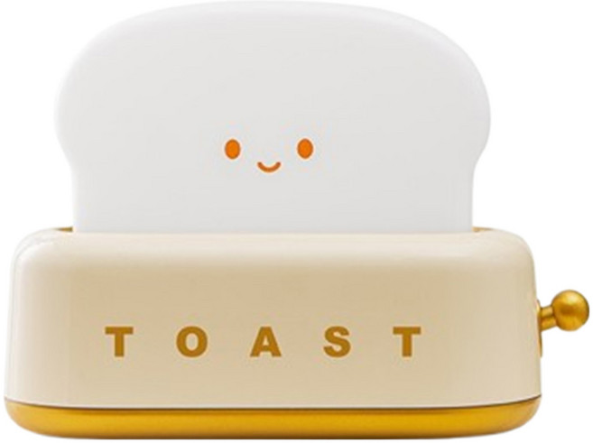 拍平方 麵包機小夜燈 13.4 x 2.4 x 9.8cm 133g, 黃色