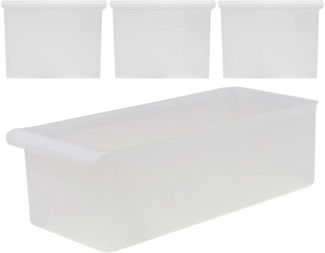 가쯔 손잡이 멀티 냉장고 정리함, 반투명, 4개