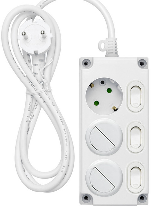 가가넷 포인트 개별 절전형 멀티탭 3구 16A + 안전커버 2p 세트, 화이트, 1세트, 10m