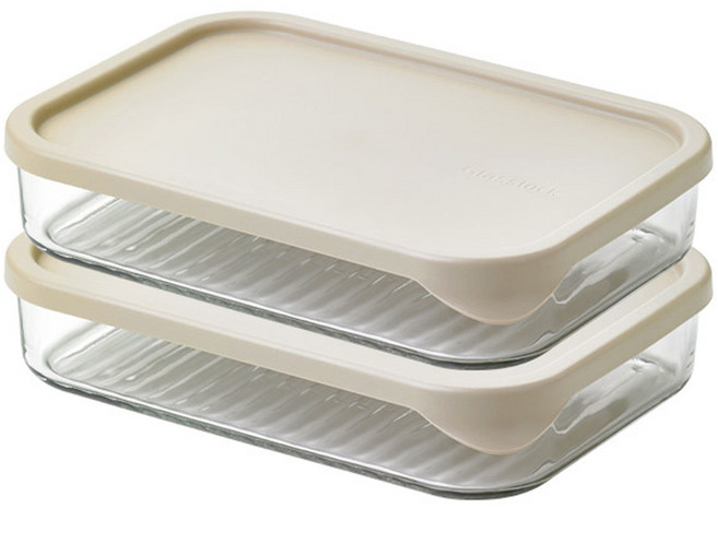 글라스락 모듈러 재료보관 유리용기 1200ml, 1개, 2개