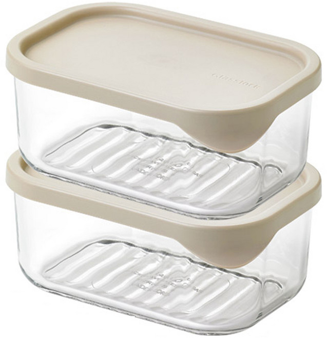 글라스락 모듈러 재료보관 유리용기 750ml, 1개입, 2개