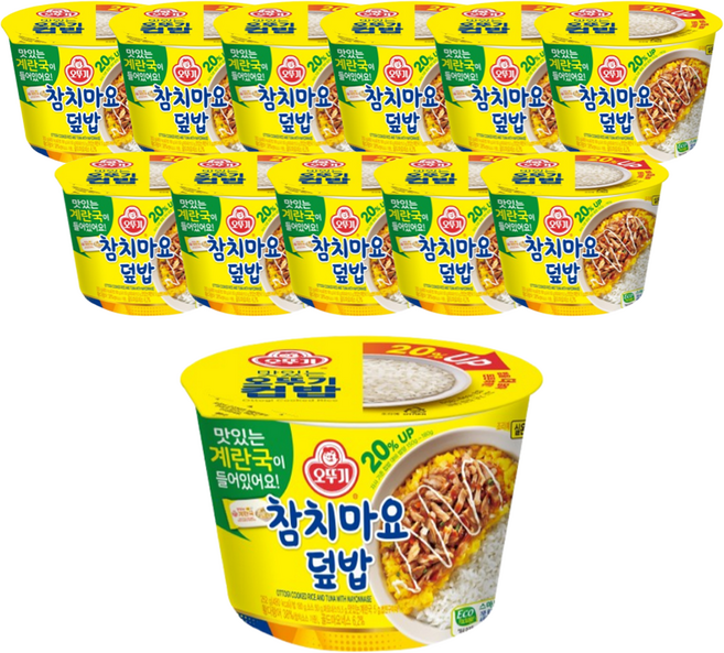 OTOKI 不倒翁 即食碗裝鮪魚美乃滋蓋飯附沖泡蛋花湯, 12個, 252g