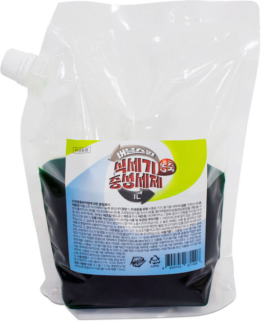 버블스핀 식기세척기 농축 중성세제, 1L, 1개