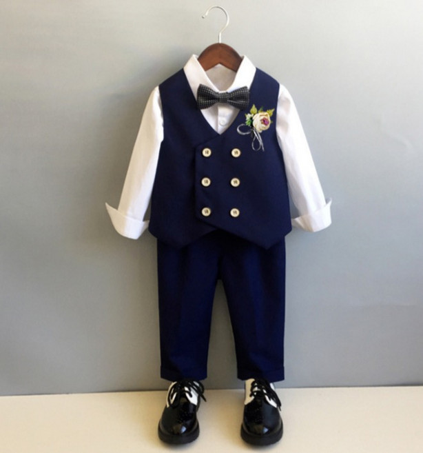 베베몽스토리 남아용 3피스 정장 세트