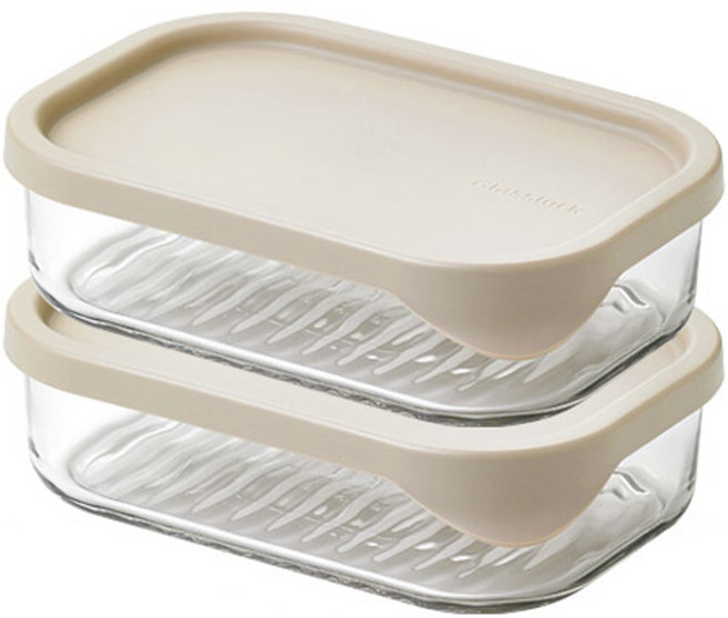 글라스락 모듈러 재료보관 유리용기 500ml, 2개, 1세트