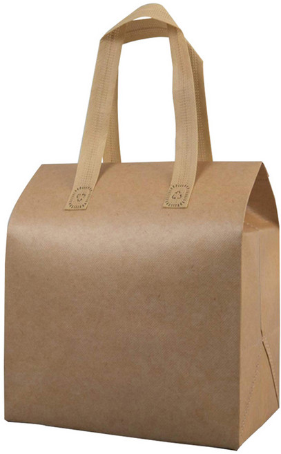 아이엔피 보온보냉 부직포 손잡이백, 크라프트, 10개