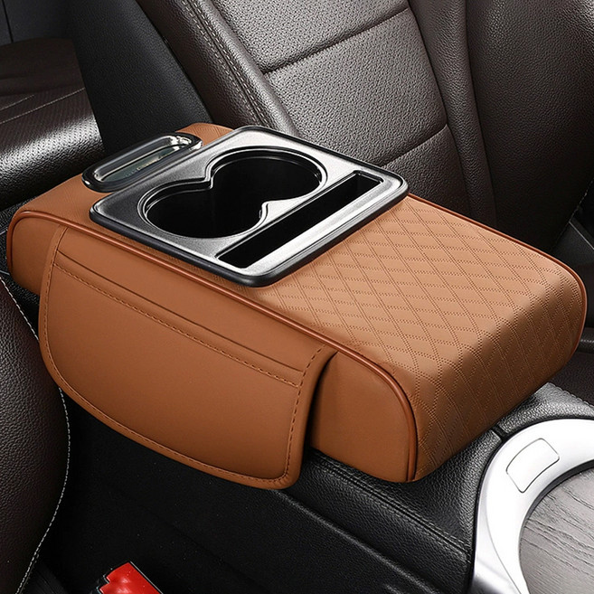 코히모 차량용 콘솔 팔걸이 쿠션 5W0066, 오렌지, 1개