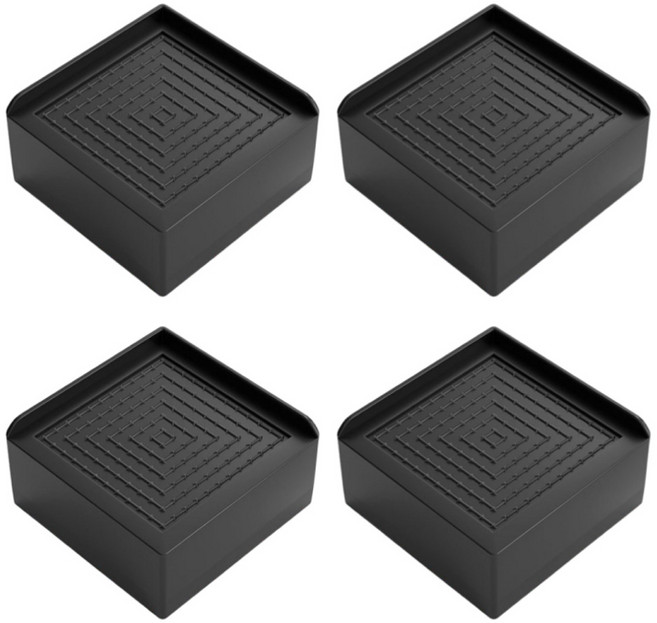 엘로템즈 높이조절 가구받침대 1단, 블랙, 4개