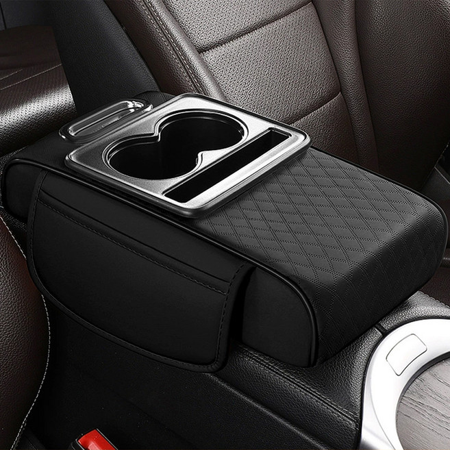 코히모 차량용 콘솔 팔걸이 쿠션 5W0066, 블랙, 1개