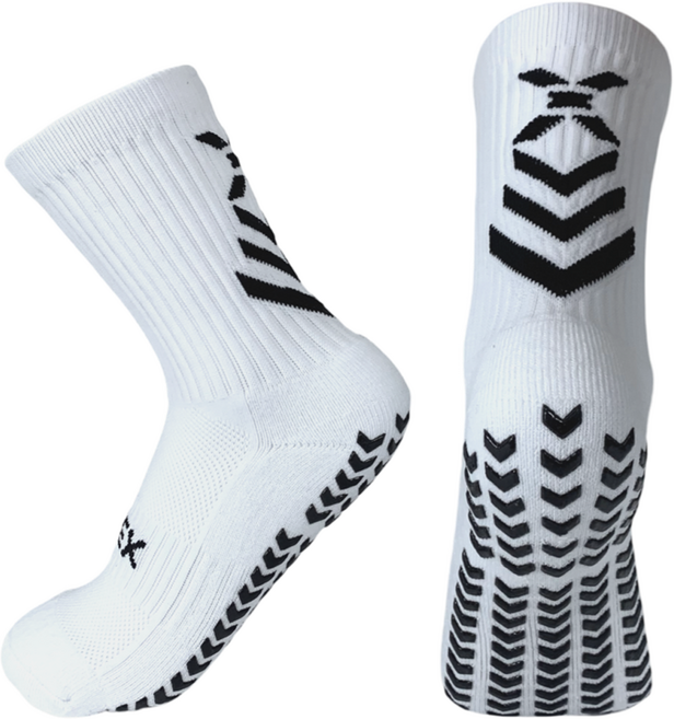 HnEx 논슬립 등산 축구 풋살 쿠션 스포츠 양말, 화이트, 1개