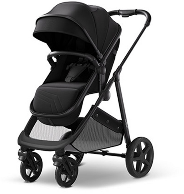 맘푸쉬 위즈 절충형 신생아 아기 유모차, 블랙