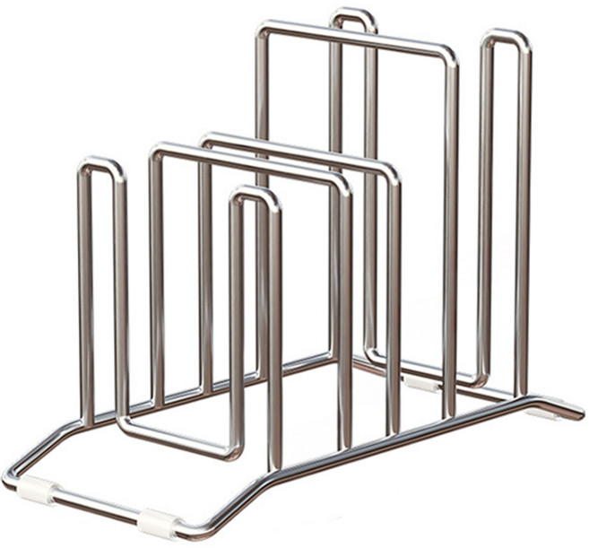 리빙공감 스텐304 냄비 뚜껑 도마 거치대 4구, 실버, 1개