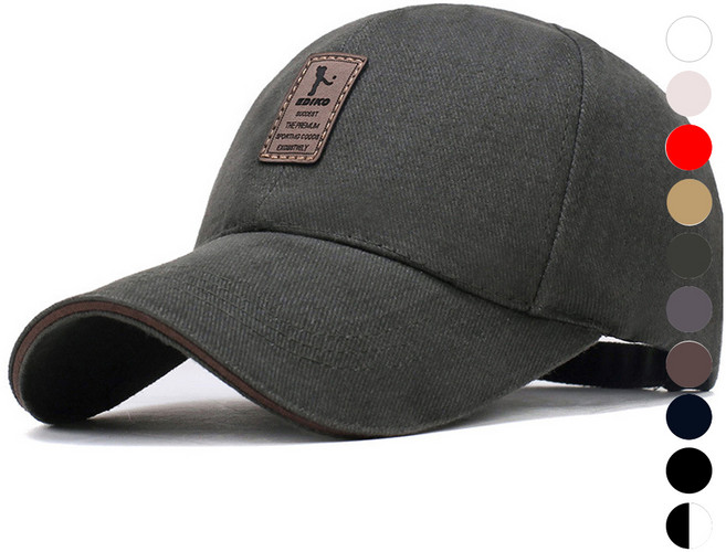 EDIKO 엘쏘 레더 패치 무지 대두 볼캡