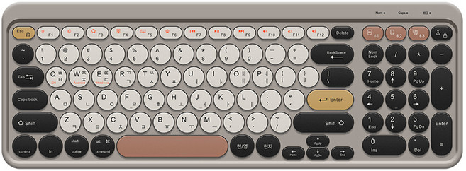 컴스 2.4G 블루투스 무선 팬타그래프 키보드, 브라운, AB105, 제조사축