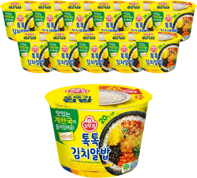오뚜기 컵밥 톡톡김치알밥 즉석국, 227g, 12개
