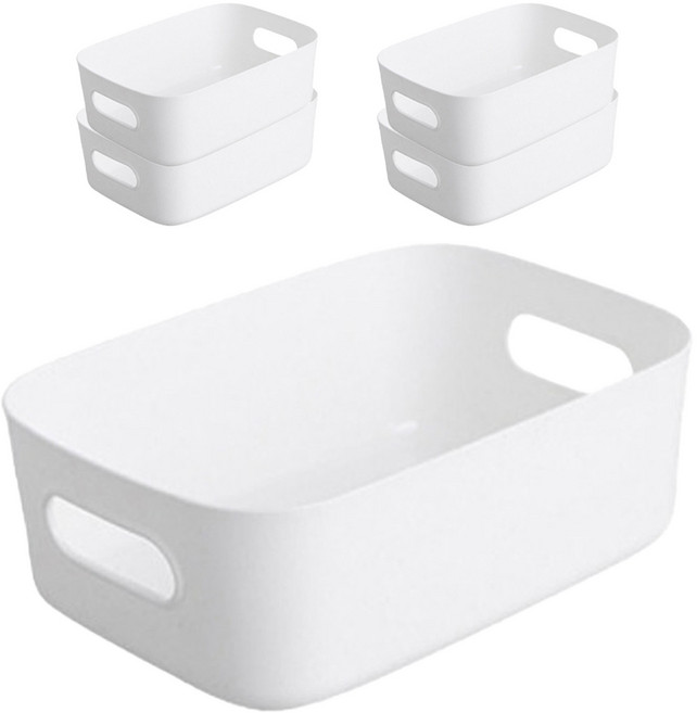 끌레르비 다용도 수납 바스켓 S, 화이트, 5개
