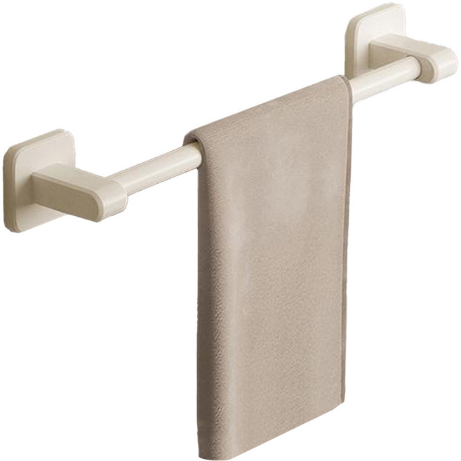셀리빙 튼튼한 무타공 욕실 화장실 수건거치대, 아이보리, 1개