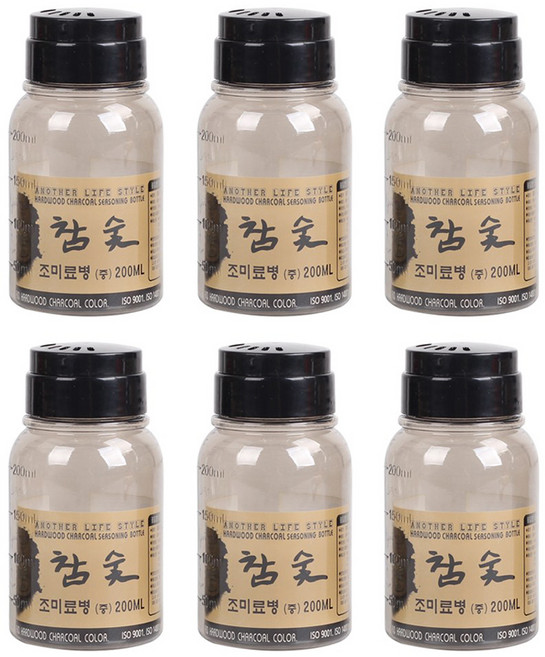에이엘에스 참숯 조미료병 양념통, 200ml, 6개