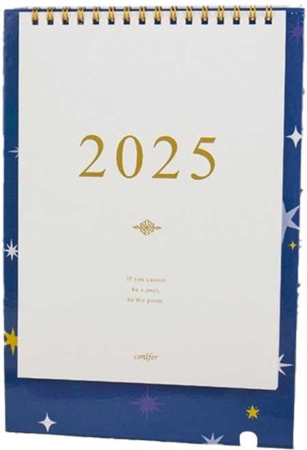 conifer 綠的事務 2025年 時間絮語直式桌曆, 1本, 閃閃發光