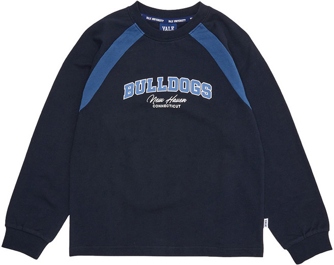 예일키즈 아동용 예일 불독 아치 레터링 배색 면 티셔츠 YJCTLSE13225