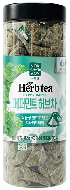 녹차원 페퍼민트 허브차, 1.2g, 60개입, 1개