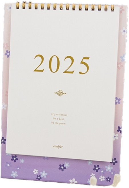 conifer 綠的事務 2025年 時間絮語直式桌曆, 1本, 花言花雨