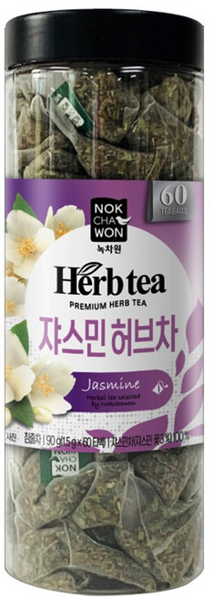 녹차원 쟈스민 허브차 티백, 1.5g, 60개입, 1개