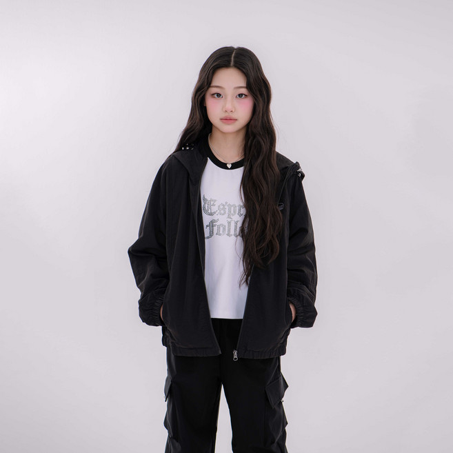 애플핑크 주니어 핫픽스 레터링 라글란 티셔츠 U111