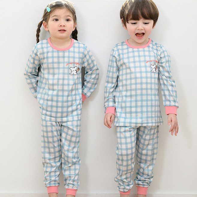 보누맘 아동용 플라워퍼피 9부 자가드 실내 상하의 세트