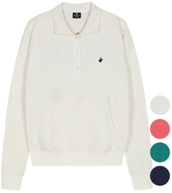 비버리힐스폴로클럽 여성용 자수로고 카라 맨투맨