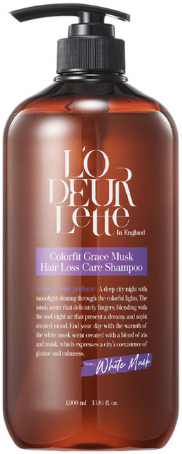 로더렛 인 잉글랜드 컬러핏 그레이스 머스크 탈모 샴푸 화이트 머스크, 1L, 1개