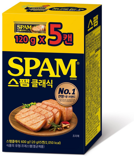 스팸 클래식 노캡, 120g, 5개