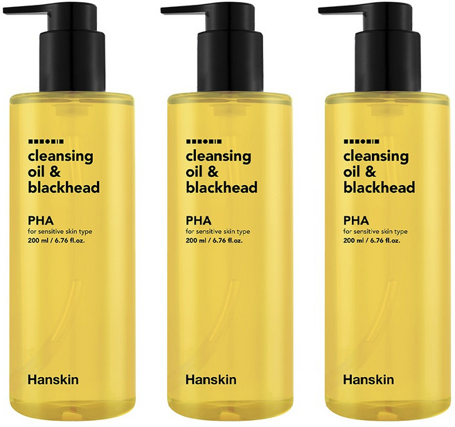 한스킨 PHA 민감성 클렌징오일 앤 블랙헤드, 200ml, 3개