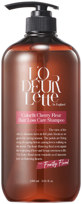 로더렛 인 잉글랜드 컬러핏 탈모 샴푸 체리 플뢰르, 1L, 1개