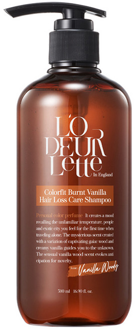 L'O DEUR Lette Colorfit強健髮根香氛洗髮精 焦糖香草香, 1瓶, 500ml