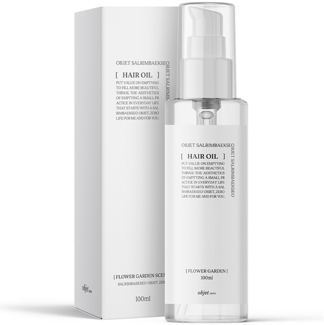 살림백서 오브제 제로 헤어오일, 100ml, 1개