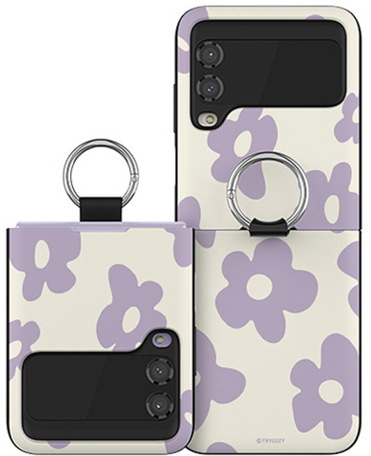 트라이코지 스퀴시 플라워 카드 도어 범퍼 휴대폰 케이스