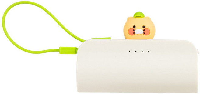 카카오프렌즈 볼캡 도킹형 20W 고속충전 보조배터리 5000mAh 애플8핀, 춘식이 아이보리