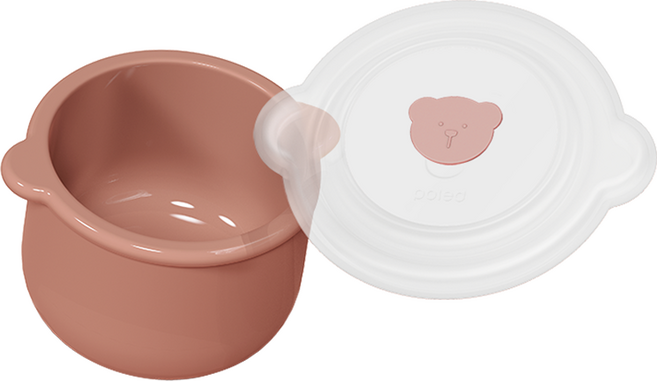 폴레드 아동용 키친 도자기 유식 용기 찜기 + 뚜껑 세트, 1세트, 스트로베리문, 250ml