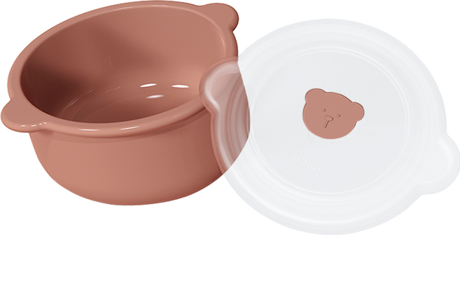 폴레드 아동용 키친 도자기 유식 용기 찜기 + 뚜껑 세트, 1세트, 스트로베리문, 400ml