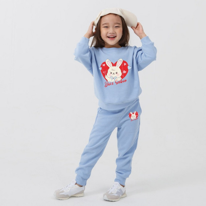 키즈크루 아동용 럽캔레빗 상하복 세트